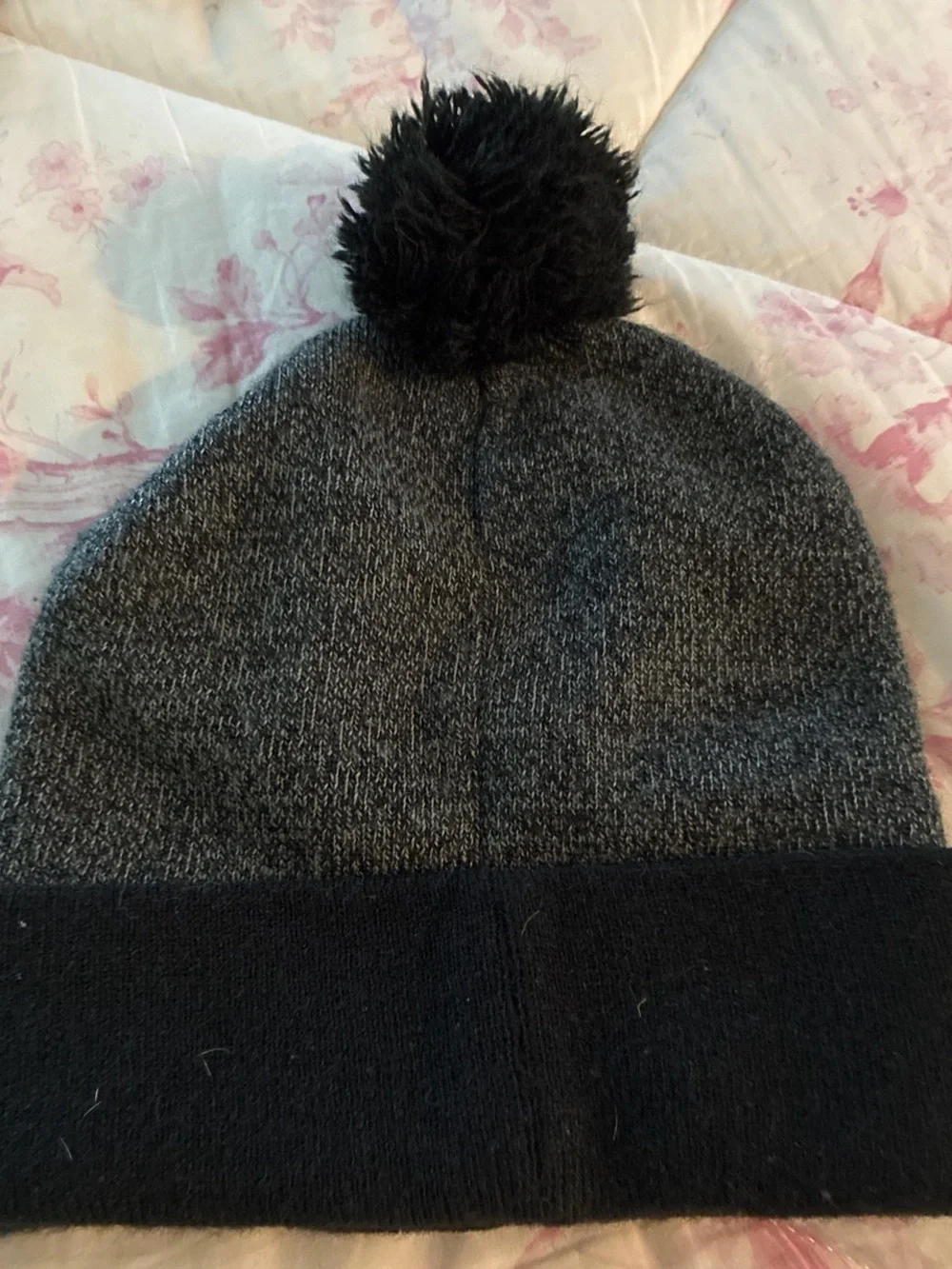 Nintendo Kids Gray & Black Pom Beanie with Zelda Emblem